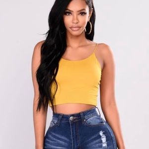 Fashionnova yellow crop top